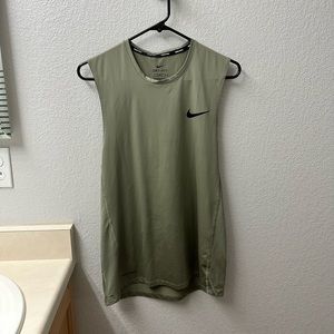 Olive Green Nike Dri Fit Sleeveless Top
